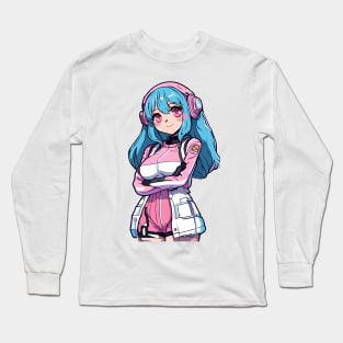 Cute bubblegum robot girl Long Sleeve T-Shirt